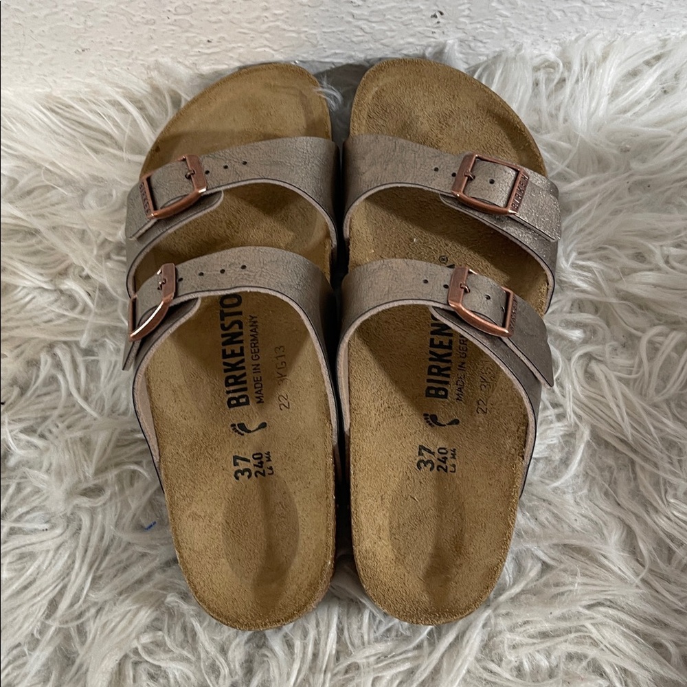BIRKENSTOCK Sydney BS Graceful Taupe Sandal Slip In Leather Size 6 Unisex NEW - Picture 7 of 15